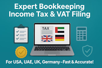 handle USA uae UK germany bookkeeping, income tax and vat filing