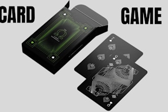 playing card design poker card game illustration, card deck, card box mockup