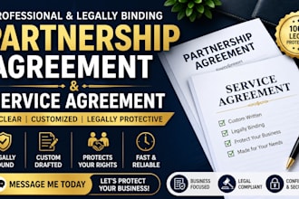 draft custom partnership agreement, service agreement, and business contracts