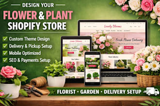 design plants flower shopify store florist delivery website garden flower store