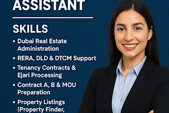 be your real estate admin with 4 years experience in dubai
