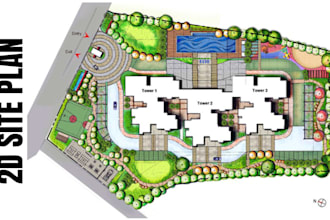 design 2d site plan, landscape plan, urban design and master plan architecture