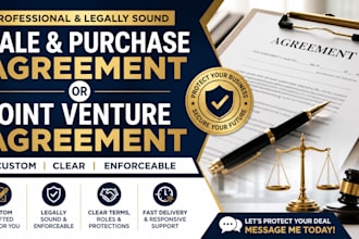 create custom sale and purchase agreements and joint venture agreements contract