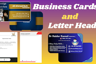 design amazing business cards and company letter head