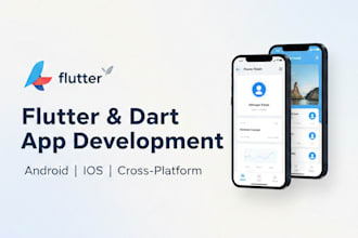 develop flutter and dart based mobile applications for android and ios