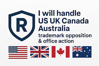 handle US UK canada australia trademark opposition and office action