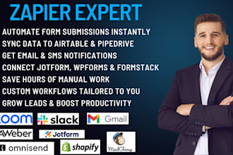 zapier expert slack mailchimp zoom shopify jotform  aweber gmail omnisend