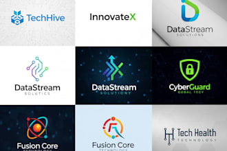 do modern tech, digital agency, information technology logo design