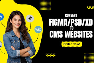 convert figma PSD and xd design to wordpress shopify, webflow and framer website