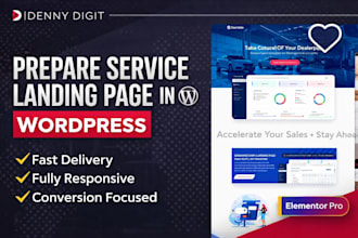 prepare service landing page in wordpress