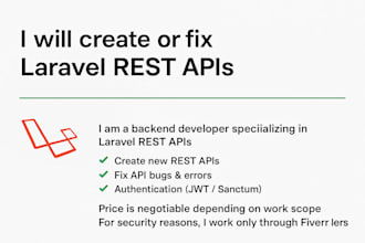 create or fix laravel rest apis