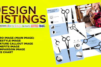 design your complete amazon listing images and main hero image