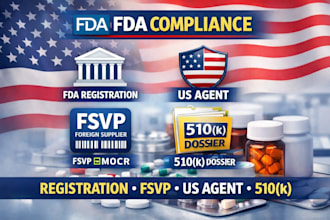 handle fda registration, fsvp, US agent, 510k label review