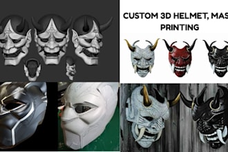 create custom 3d mask 3d helmet 3d anime mask 3d cosplay mask stl for printing