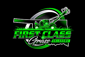 design a professional lawn care grass cutting landscaping logo