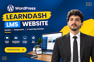 build elearning wordpress lms website with learndash