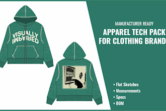 design a manufacturer ready apparel tech pack for streetwear brands