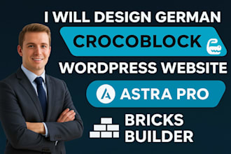create german wordpress website with crocoblock and astra pro theme elementor