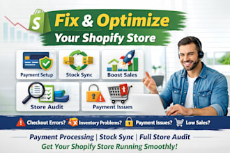 setup optimize shopify payment processor, gateway stock sync full store audit