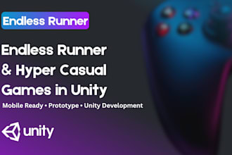 develop a hyper casual or endless runner mobile game in unity