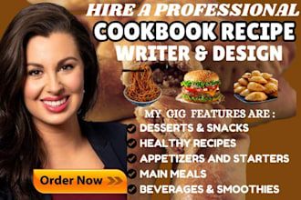 write and design ebook cookbook recipe, cookbook formatting, cookbook writer