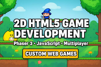 develop 2d HTML5 web game with phaser 3, multiplayer 2d game in javascript