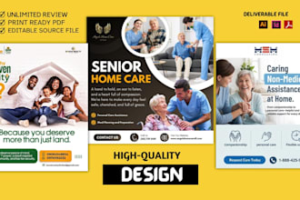 design medical, healthcare, home care, hospice, respite flyer and brochure