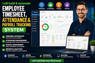 build automate employee timesheet, attendance and payroll tracking system