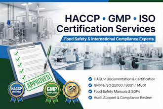 handle haccp, gmp, iso certification documentation and food safety compliance