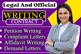 review legal contract draft complaint petition affidavit demand letter writing