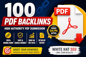 create 100 high quality PDF submission top document sites