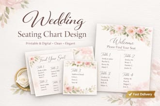 design elegant wedding seating charts printable and digital