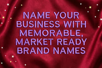 help you to name your business with a memorable, market ready brand name