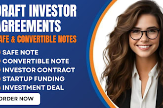 draft investor agreement safe note convertible note startup funding