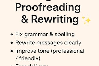 rewrite and correct english sentences and messages