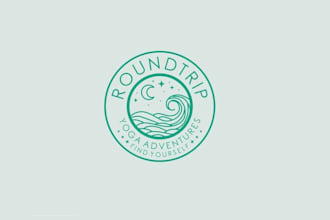 design yoga travel retreat adventure company logo
