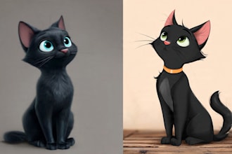 draw pet portrait with disney style
