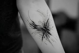 custom an abstract black tattoo design