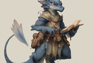 make fantasy or dnd party illustration