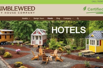 design wix tiny house rental website tiny house booking vacation tiny house
