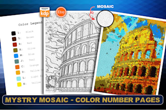 create unique mystery mosaic color by number book for adults