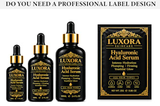 design food label, cosmetic label, bottle label, jar label and packaging design