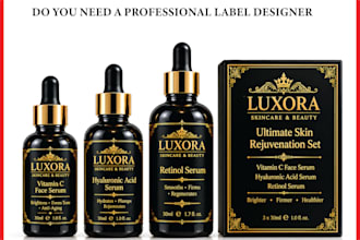 design food label, cosmetic label, bottle label, pouch label, jar label