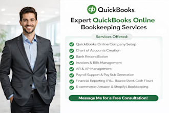 set up quickbooks, manage and reconcile your accounts