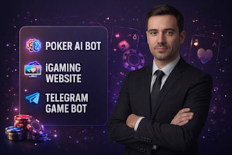 develop poker ai bot igaming website game telegram bot