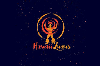 design a hawaiian luau new logo that makes you want to hula