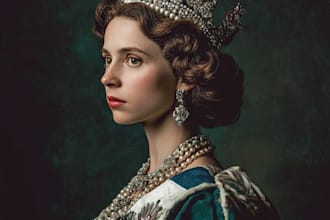 make a royal king or queen portrait for a gift