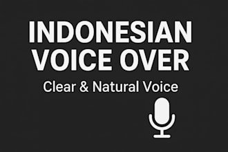a clear and professional indonesian voice over