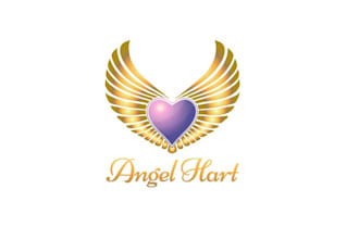 design unique angel hart logo