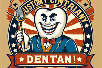design high quality dental vintage logo with t shirt design
